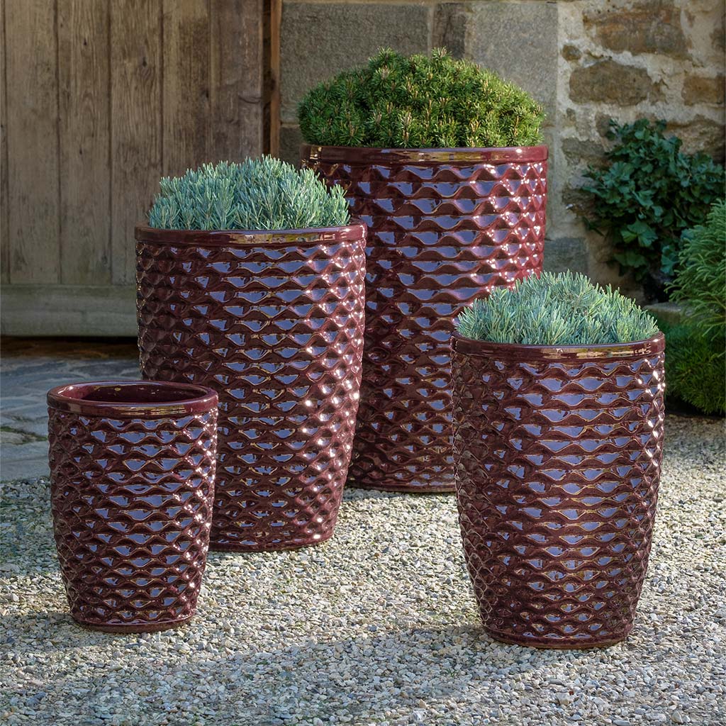 tall plants for large outdoor pots Campania Honeycomb Planter, Tall, Set of 4 - 8415-1304