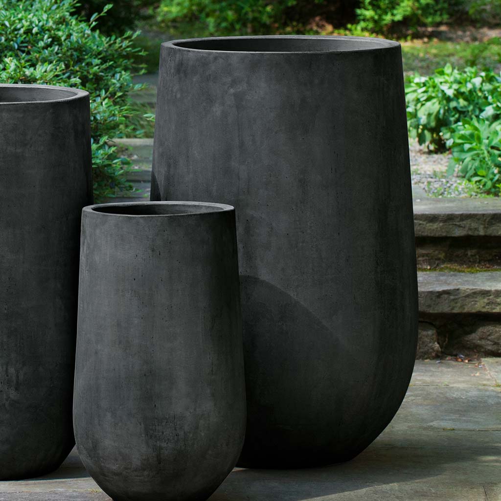 black tall planter pot Telluride Planter, Tall Campania International Charcoal