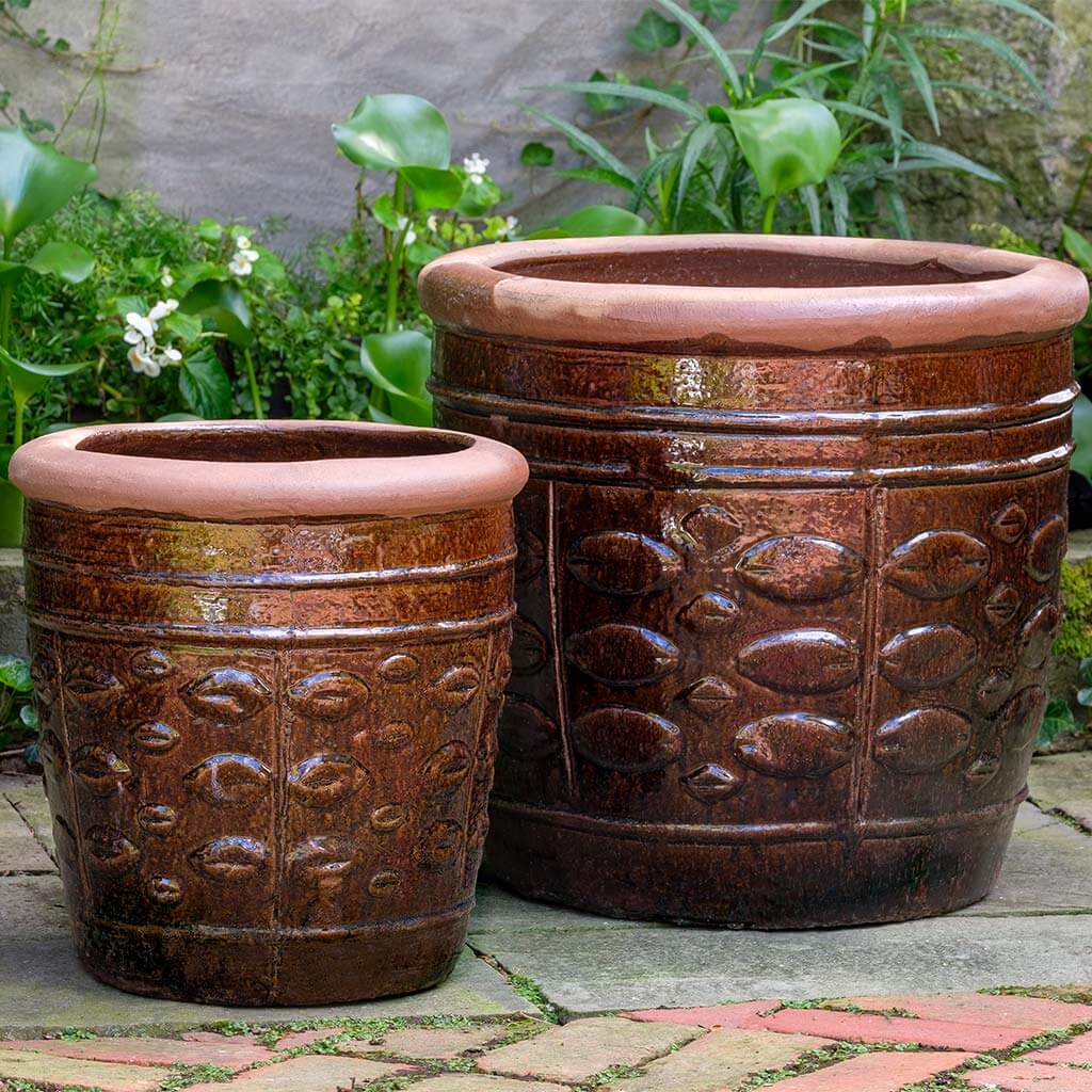 rustic plant pots Rustic Leaf Pot