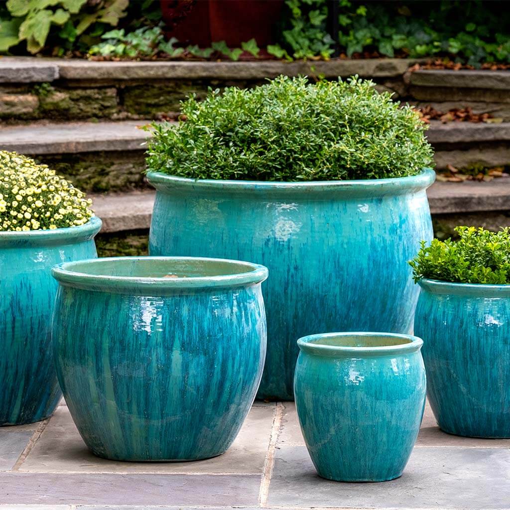 turquoise plant pot outdoor large Campania International Mirador Planter Antigua