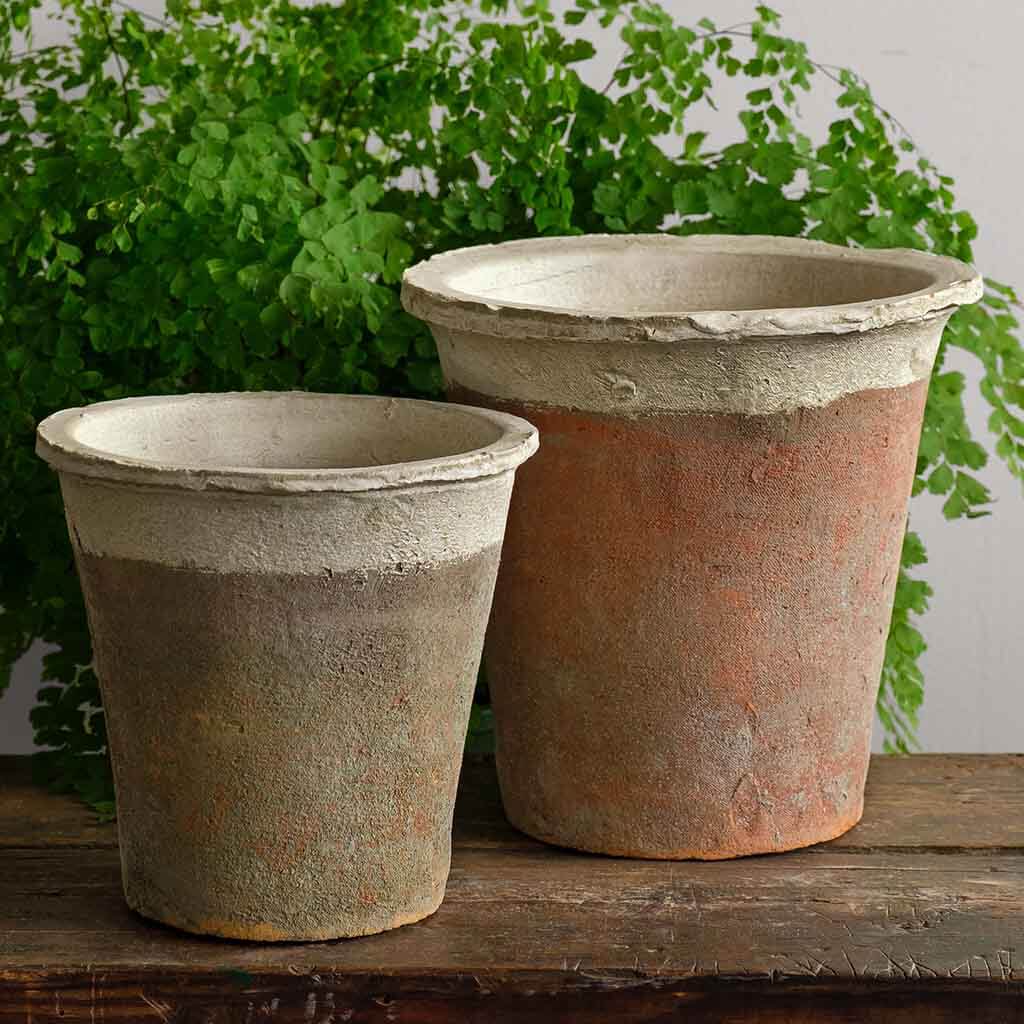 large antique plant pots Campania Large Tapered Farmer's Pot - Cotswold White