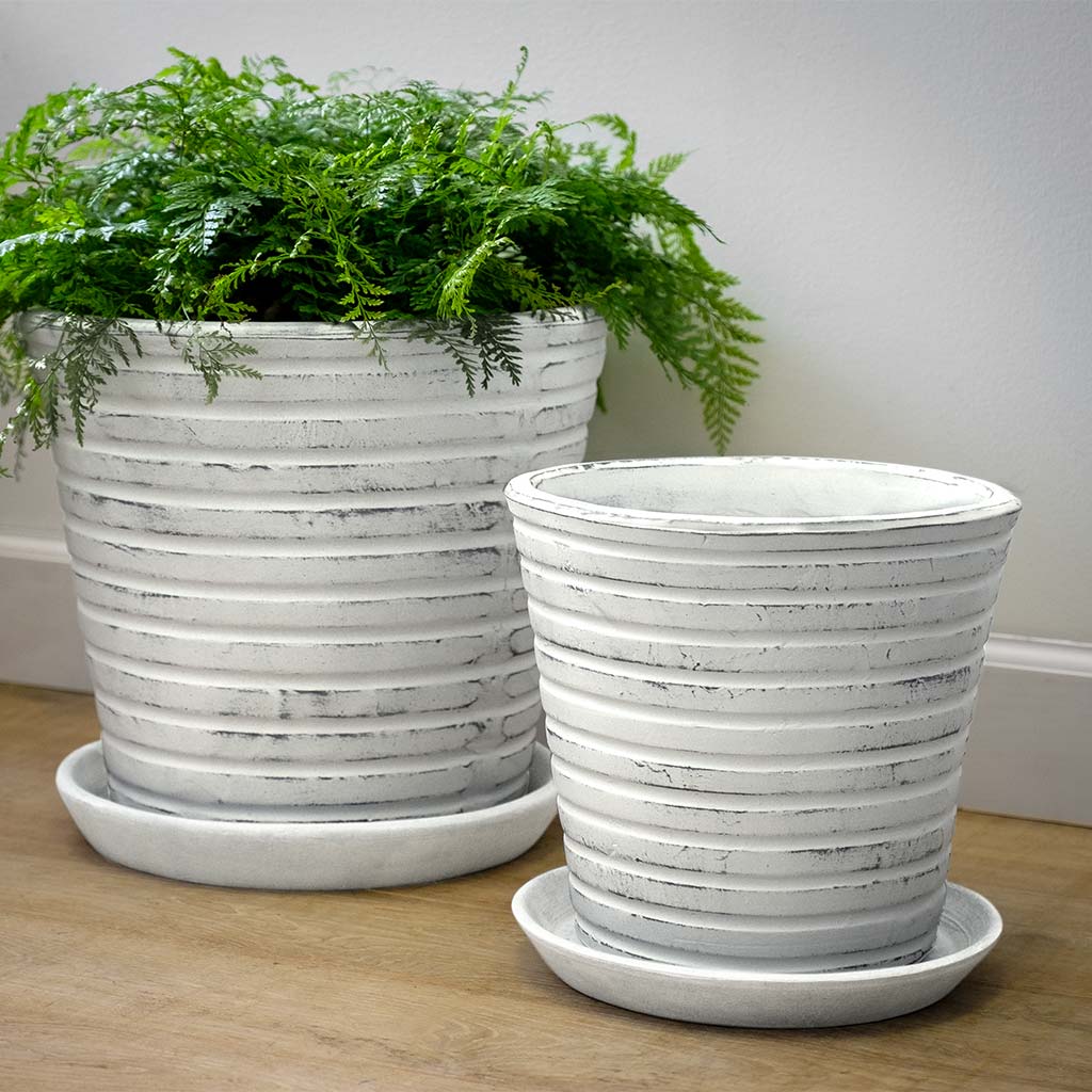 white glazed plant pots Channel Planters