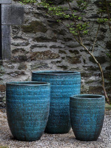 set of 3 outdoor plant pots Sari 3-Piece Terra Cotta Pot Planter Set Campania International Color: Weathered Copper