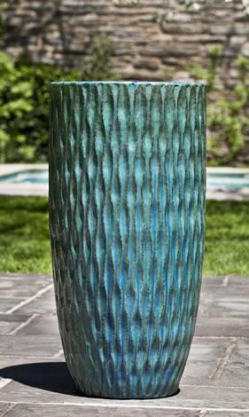 copper outdoor plant pots Campania International Round Palisades Planter