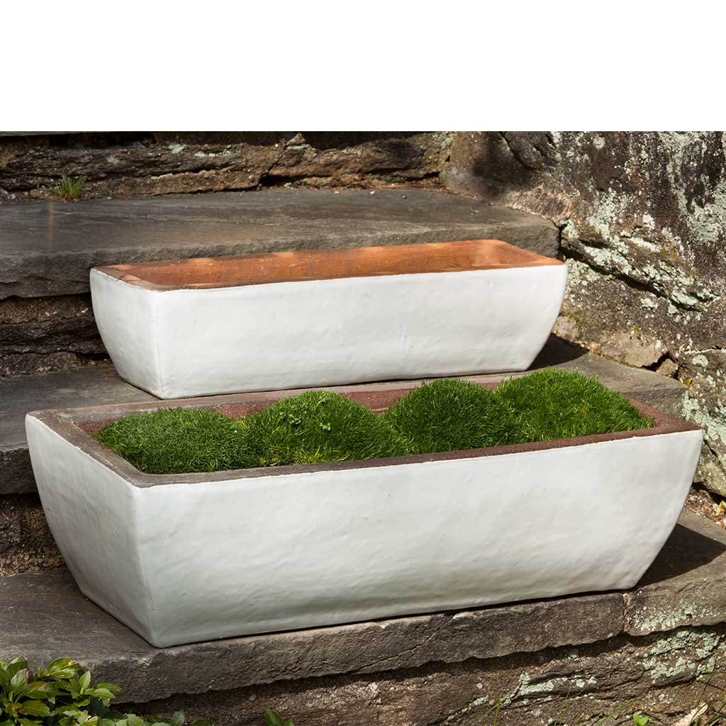 indoor plant trough Rustic Trough Planter Set of 2 Campania International, Antique White