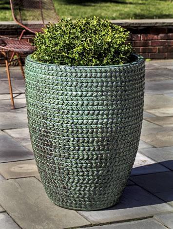 tall woven planter Sisal Weave Planter Set of 3, Tall Campania International Indigo Rain