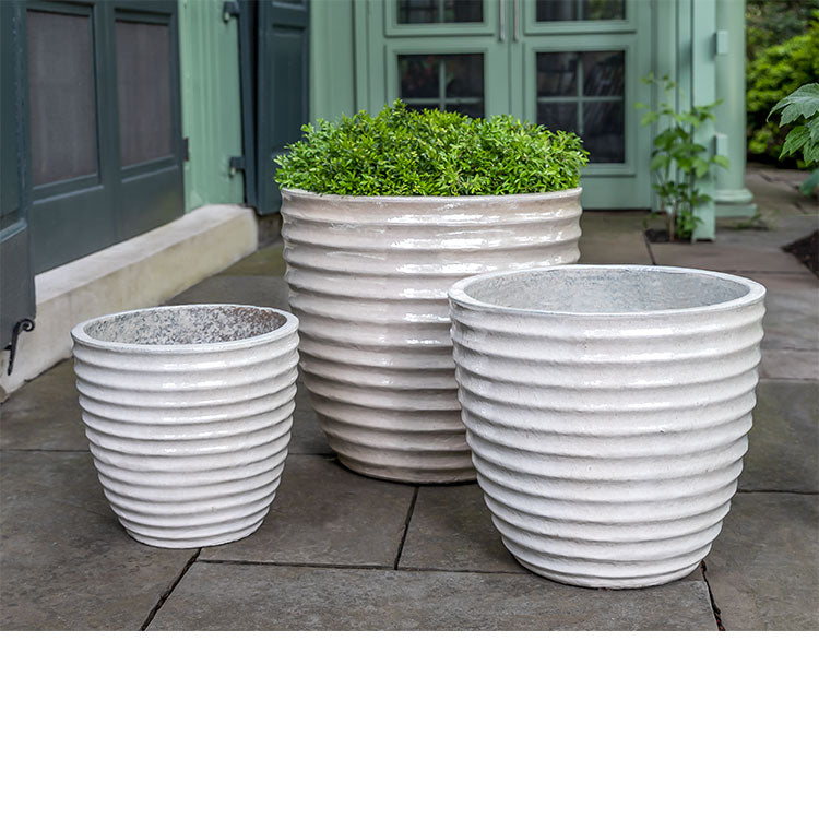 set of 3 outdoor plant pots Campania International 6324-13703 Linea Planter 3-Piece