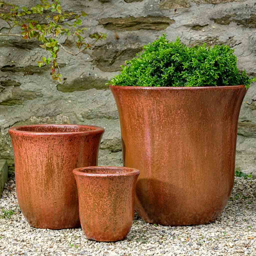 3 pot planter set Campana Planter Set of 3 Campania International Volcanic Red
