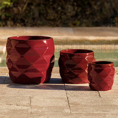 Origami Planter - Tropic Red - S/3