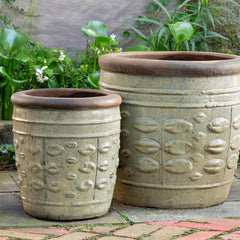 Campania Rustic Leaf Pots Set of 2