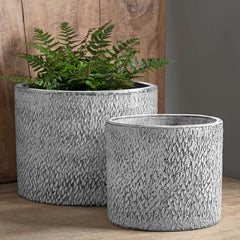 Campania Bird Tracks Cylinder - Grey and Whitewash - Set of 6