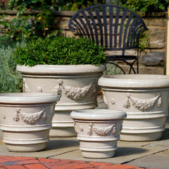 Campania Garland Rolled Rim Planter - Terra Rosa - Set of 4