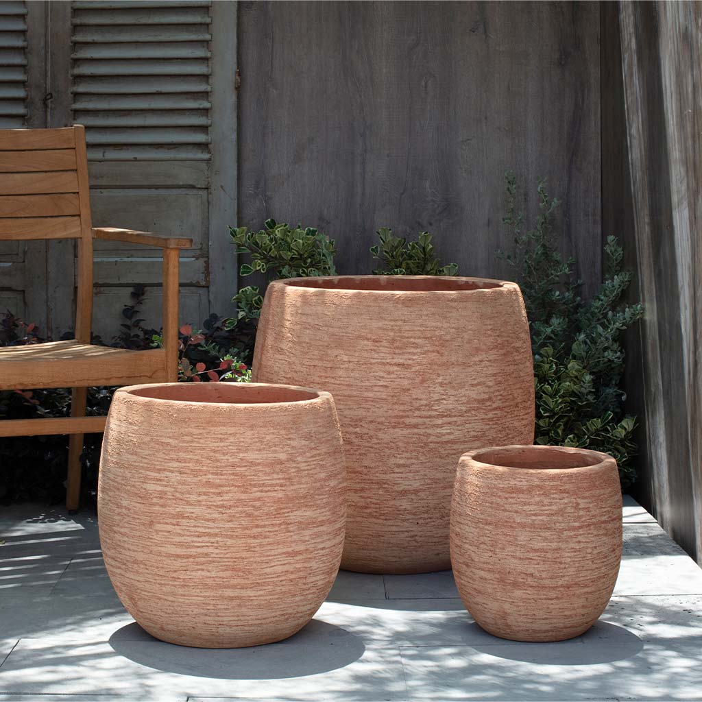 Tahoe Planter - Brown Terra Cotta - S/3