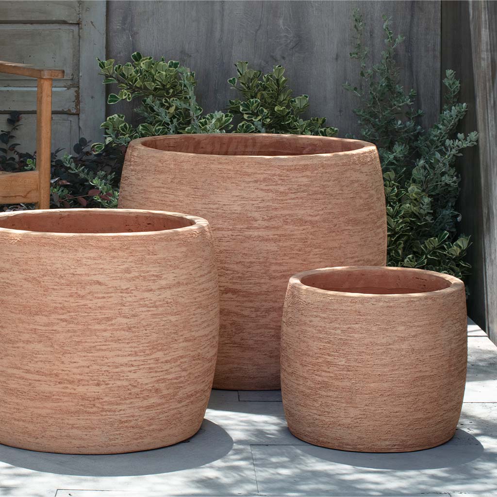 Denali Planter, Low - Terra Cotta - S/3