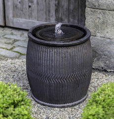 Photo of Campania Rain Barrel Fountain - Bronze - Marquis Gardens