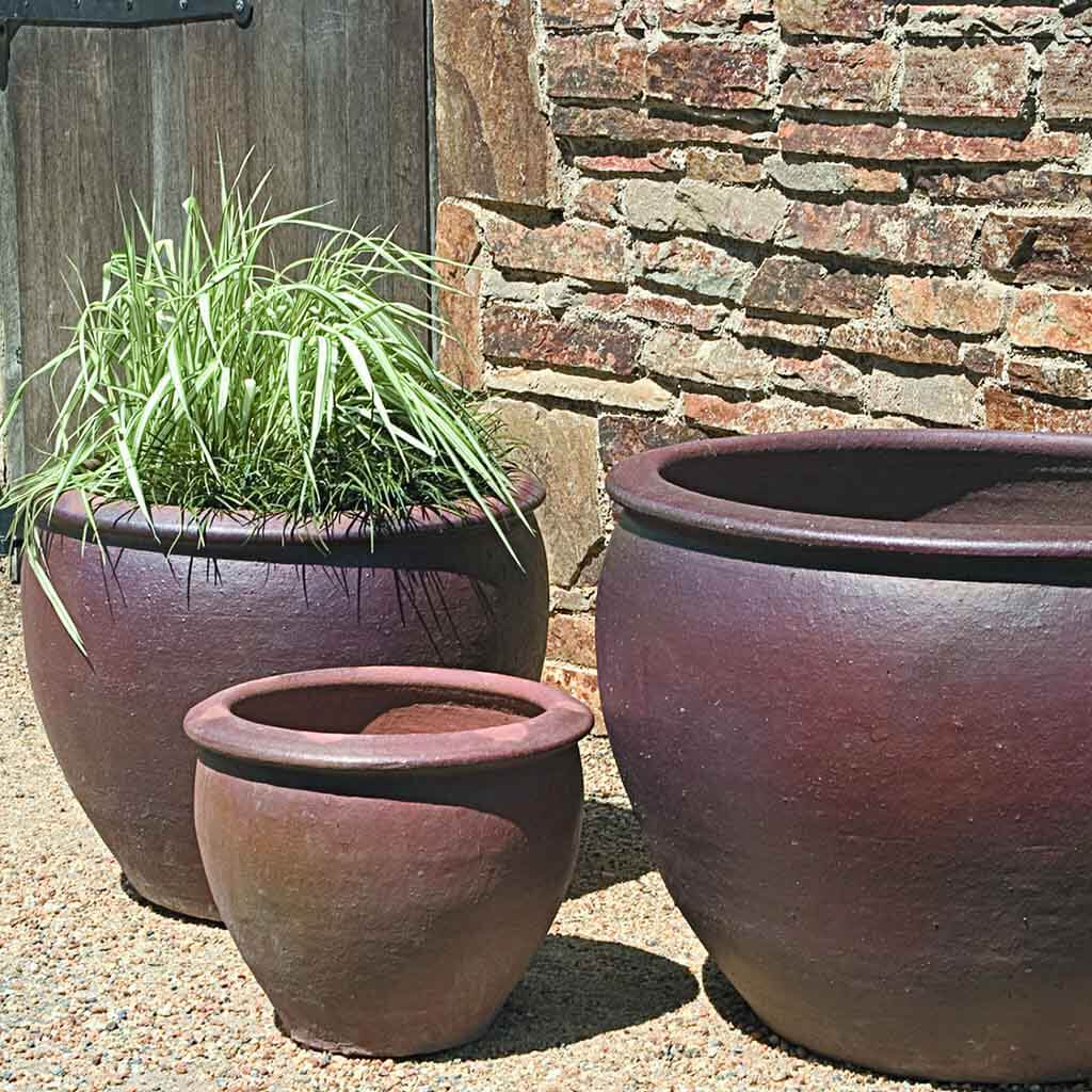 Campania Tron Cao Pot - Black Clay - Set of 3