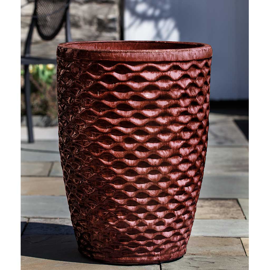 Campania Honeycomb Planter, Tall  Maple Red