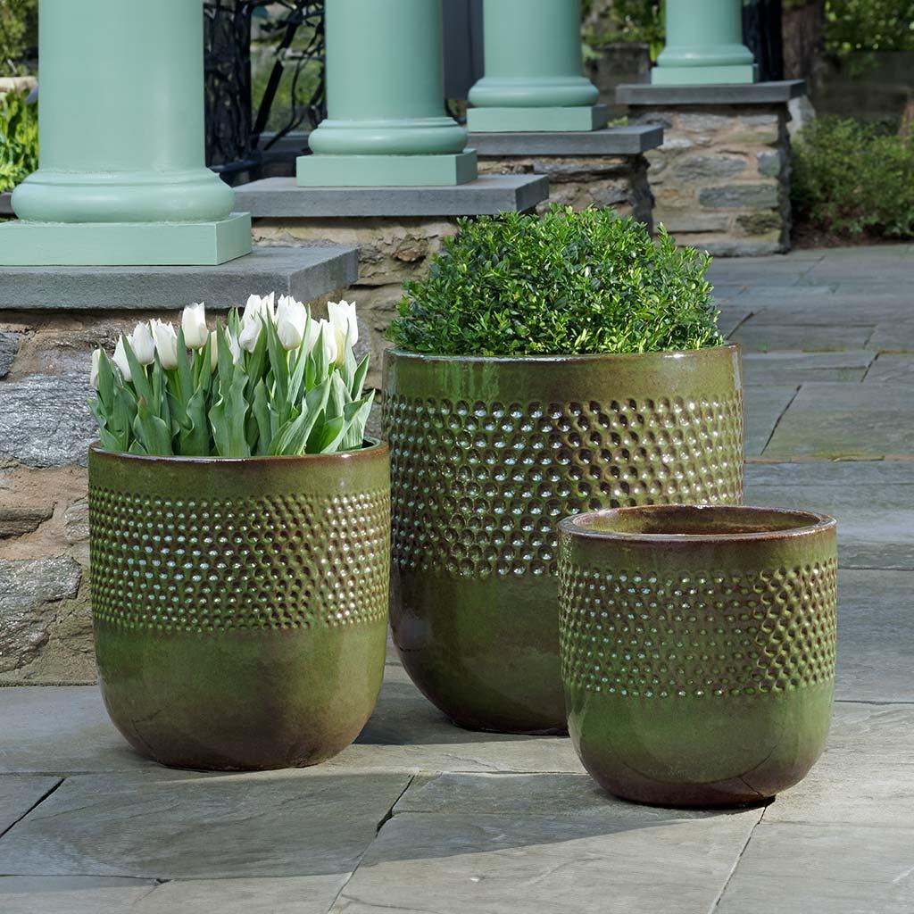 Banded Coin Pot Crystal Green