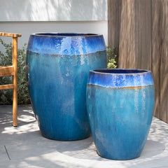 Cabana Planter - Running Blue - S/2