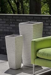 Campania Square Dimple Planter - Antique White - Set of 3