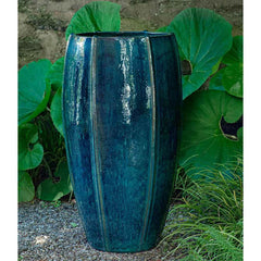 Campania Rib Vault Planter, Tall- Metallic