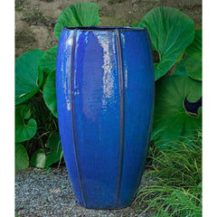Campania Rib Vault Planter, Tall- Metallic