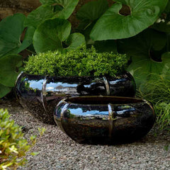 Campania Rib Vault Planter, Tall- Metallic