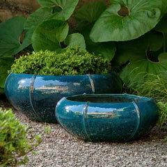 Campania Rib Vault Planter, Tall- Metallic