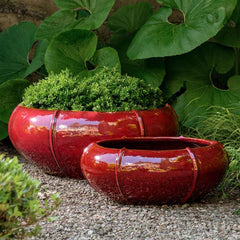 Campania Rib Vault Planter, Tall- Metallic