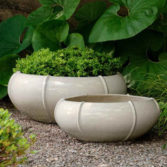 Campania Rib Vault Planter, Tall- Metallic
