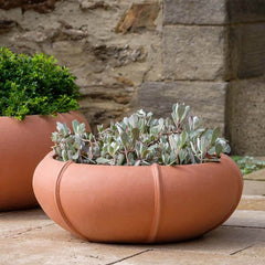 Campania Rib Vault Planter, Tall- Metallic