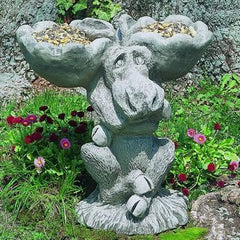Photo of Campania Moose Birdbath/Feeder - Marquis Gardens