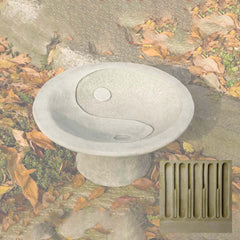 Campania Yin Yang Pedestal Birdbath
