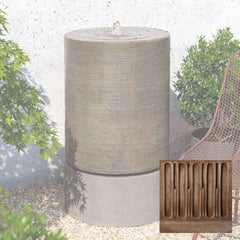 Campania Large Ribbed Cylinder Fountain