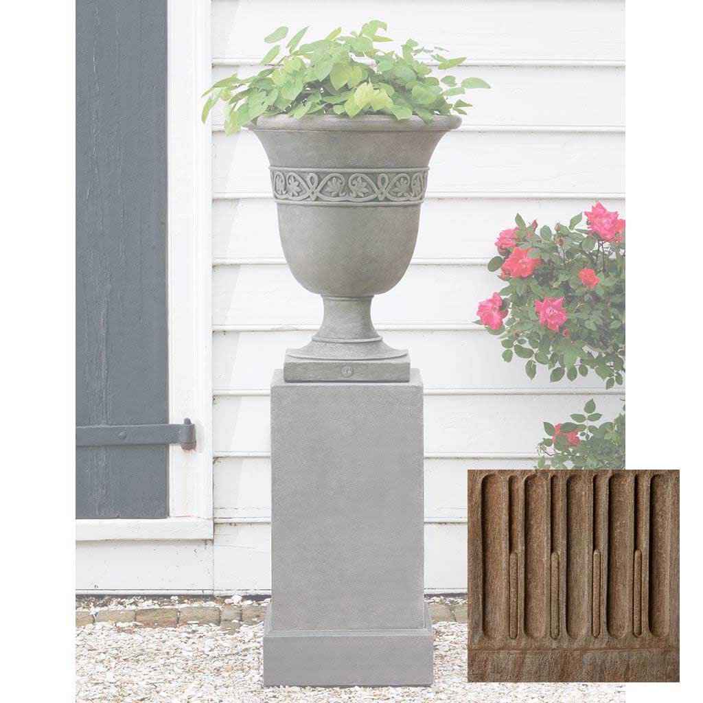 Wburg Strapwork Leaf Urn w/ Classic Tall Pedestal