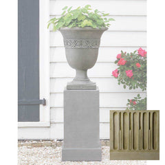 Wburg Strapwork Leaf Urn w/ Classic Tall Pedestal