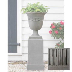 Wburg Strapwork Leaf Urn w/ Classic Tall Pedestal
