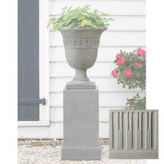 Wburg Strapwork Leaf Urn w/ Classic Tall Pedestal
