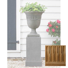 Wburg Strapwork Leaf Urn w/ Classic Tall Pedestal