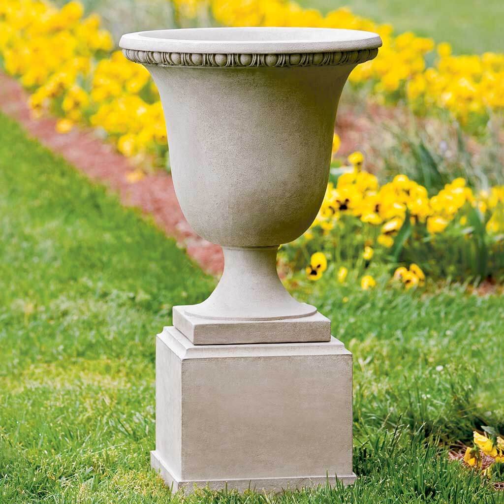 Wburg Egg and Dart Urn W Classic Short Pedestal
