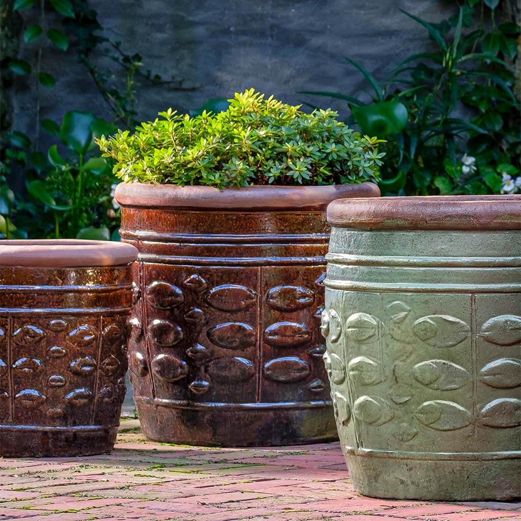 rustic outdoor plant pots Rustic Leaf Pot