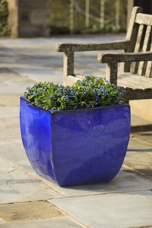 Photo of Campania Obsit Square Planter - Riviera Blue - Set of 3 - Exclusively Campania