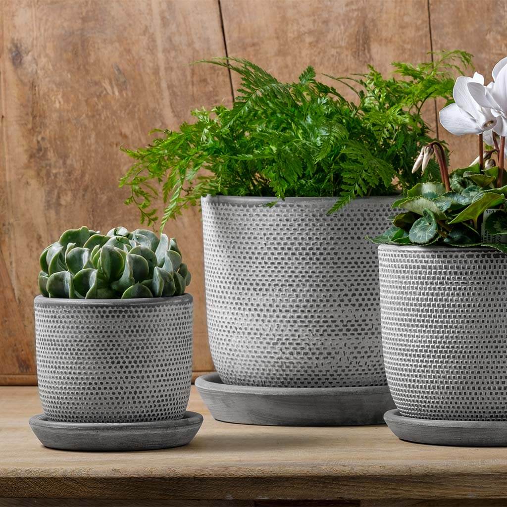 Photo of Campania Cobblestone Planter - Grey and Whitewash - Set of 3 - Exclusively Campania