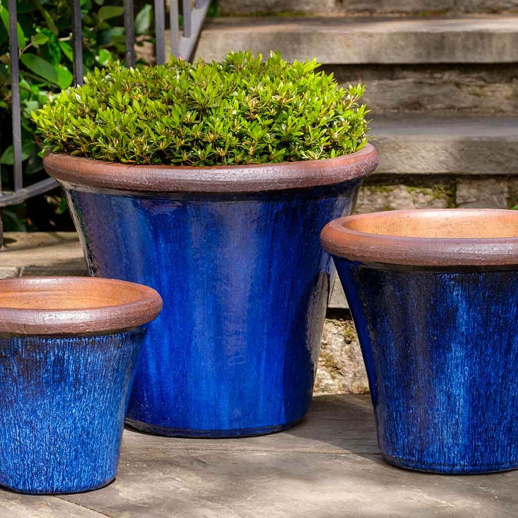 blue ceramic planter pots Brighton Planter