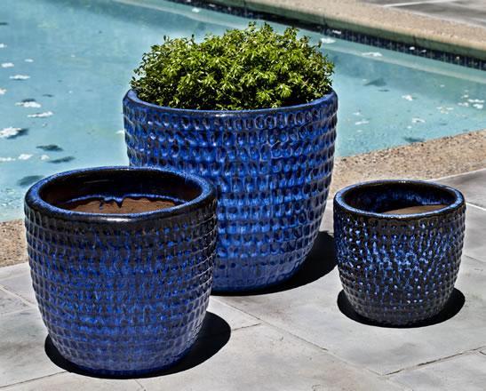 Photo of Campania Dimple Glaze Planter - Set of 3 - Exclusively Campania