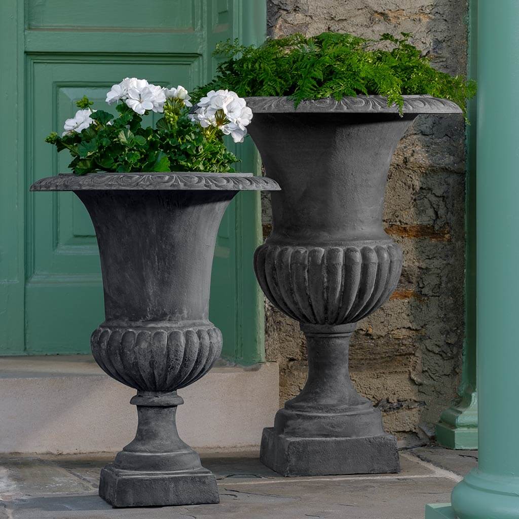 Photo of Campania Glasgow and Tall Wickford Urns - Exclusively Campania