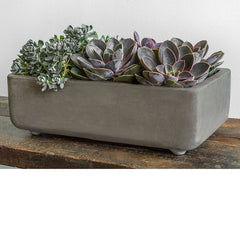 Photo of Campania Geo Rectangular Footed Planter - Fiber Cement - Set of 4 - Exclusively Campania