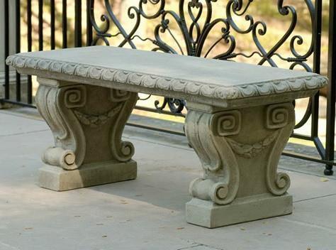 Photo of Campania Longwood Main Fountain Garden Bench - Exclusively Campania