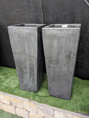 Photo of Campania Faro Tall Square Planter - Graphite - S/1 SD - Exclusively Campania