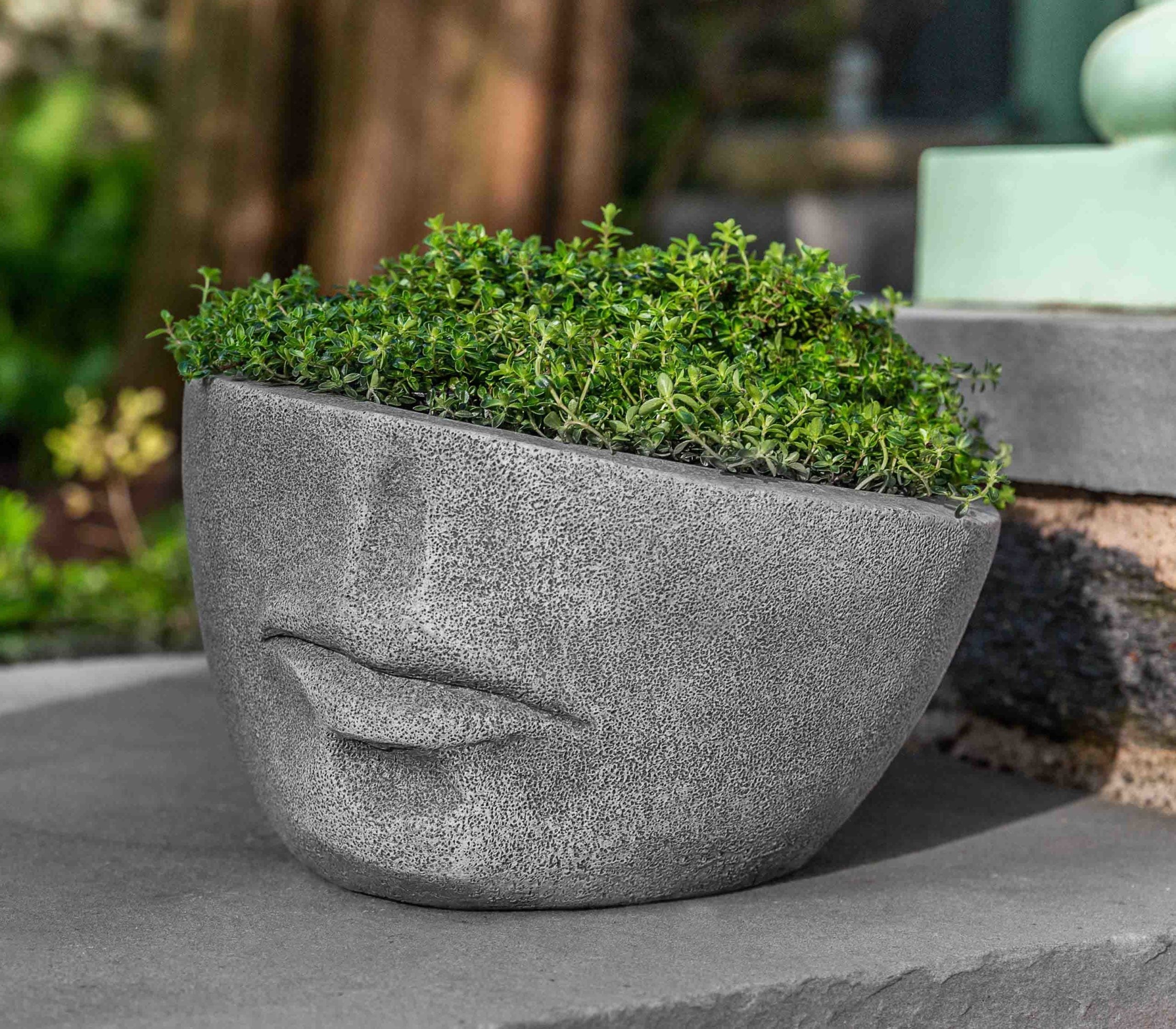 half face plant pot Faccia Planter, Medium Campania International, Natural (NA)